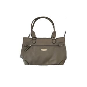 Rosetti Gray Faux Leather Tote Bag – Multiple Zippered Compartments